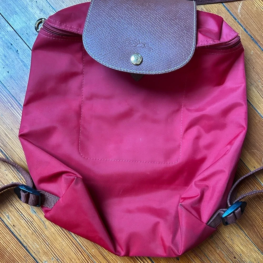 Longchamp Red and Brown Backpack